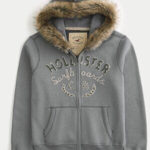 Hollister faux fur hoodie
